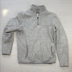 Thread & Supply Light Gray Zip-Up Sweater
